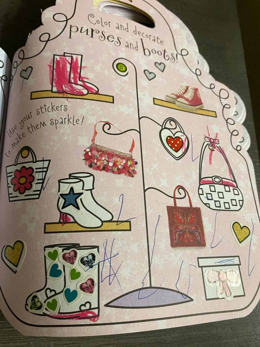 Sparkly Sticker and Doodling Purse Coloring Book.